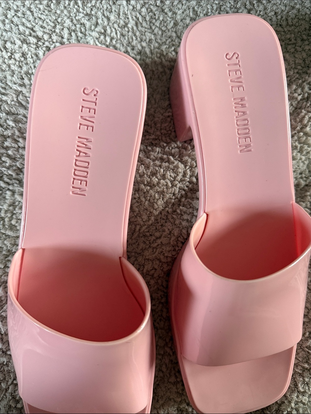 Steve Madden Pastel Pink Slide Mules Harlin Size 7 - Picture 2 of 8